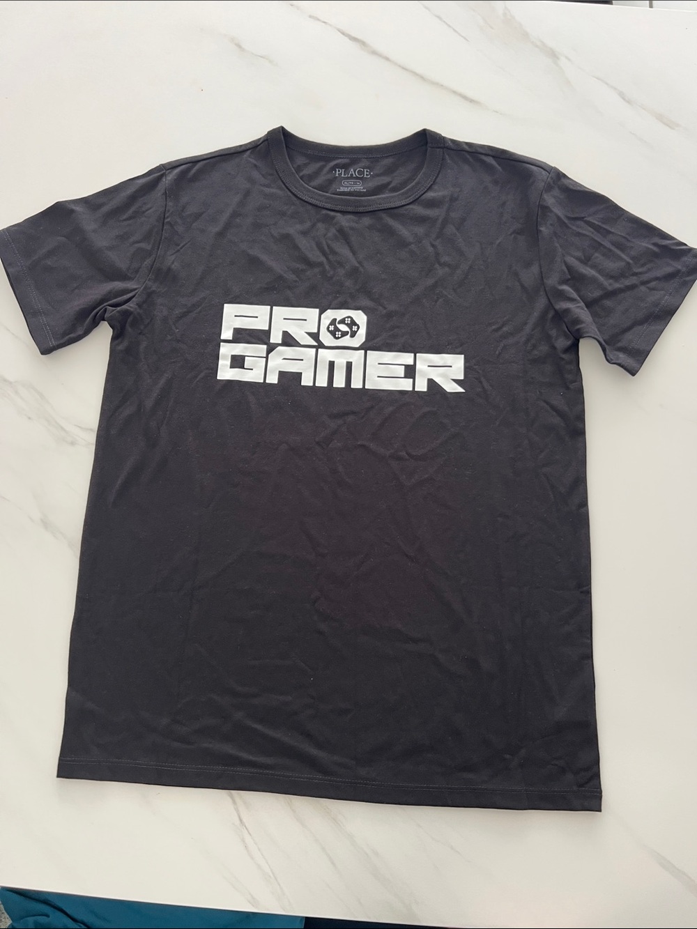 Place Black Tee with White Pro Gamer Graphic